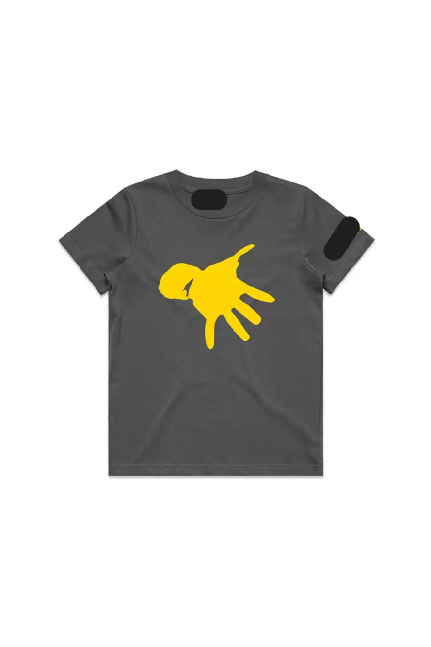 Hand Kids Charcoal Tshirt W Sleeve Print Midnight Oil